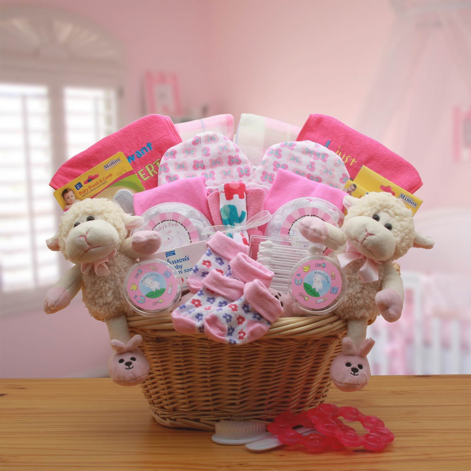 Double-Delight-Twins-New-Babies-Gift-Basket-'-Pink