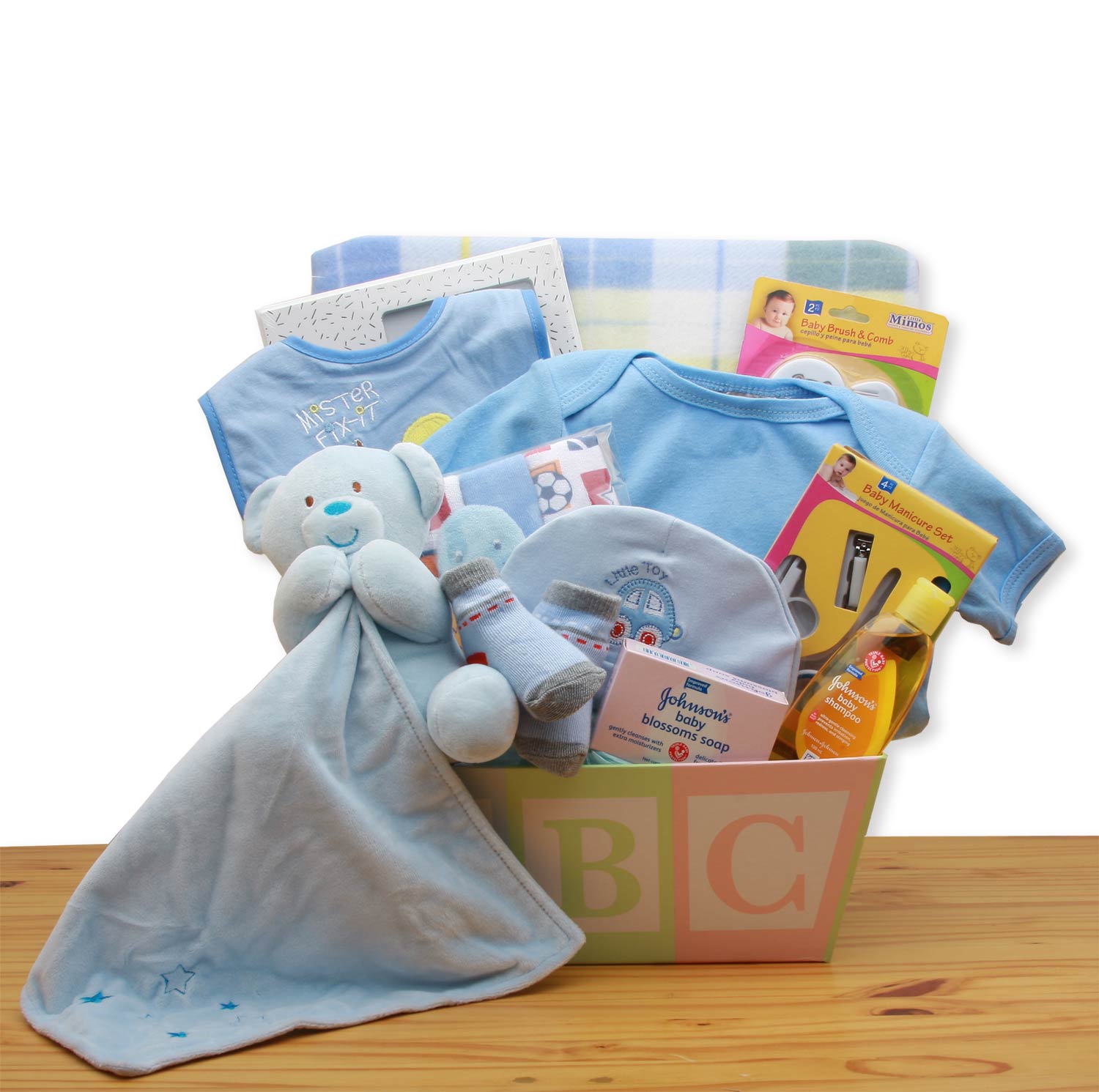 Easy-as-ABC-New-Baby-Gift-Basket-'-Blue